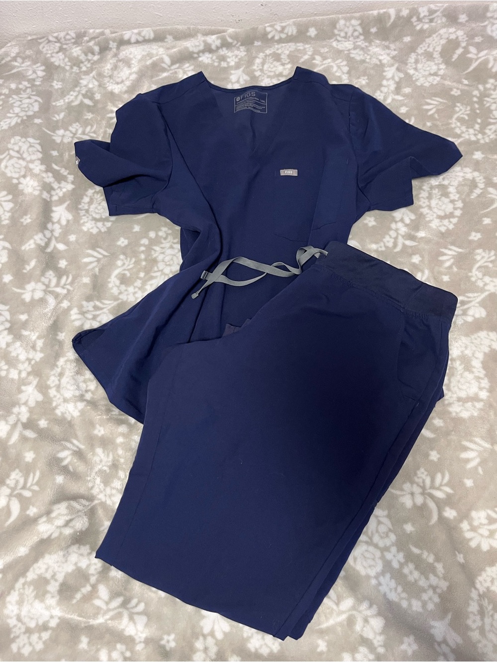 FIGS Navy Blue Medical Scrub Set - Classic Two-Piece